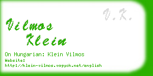 vilmos klein business card